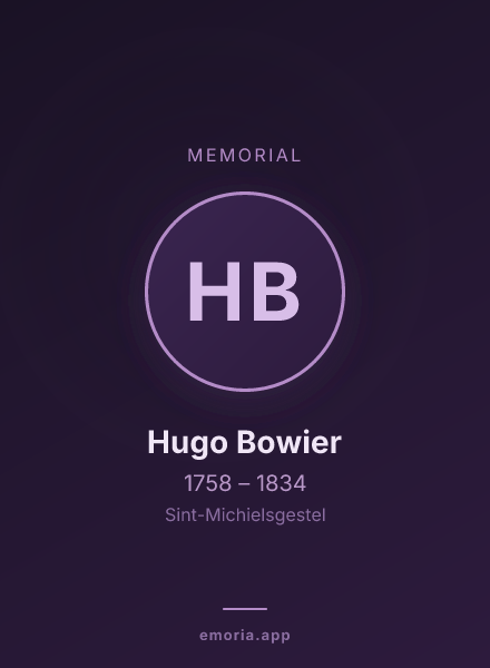 Memorial portrait of Hugo Bowier