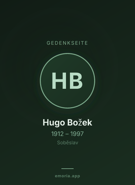 Gedenkportrait von Hugo Božek