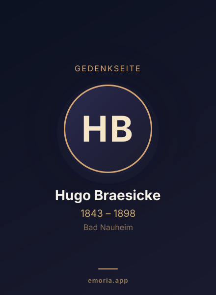Gedenkportrait von Hugo Braesicke
