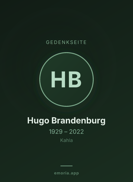 Gedenkportrait von Hugo Brandenburg