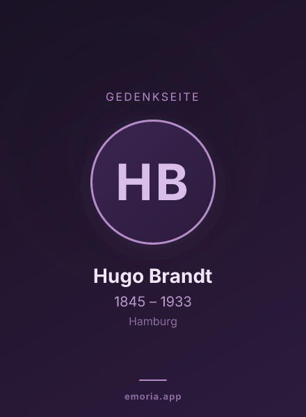 Gedenkportrait von Hugo Brandt
