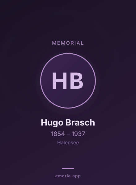 Memorial portrait of Hugo Brasch