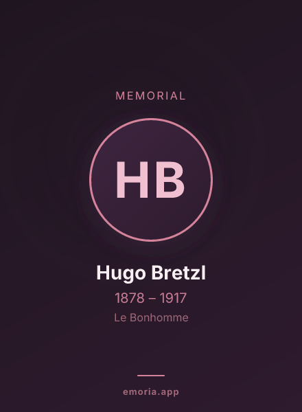 Memorial portrait of Hugo Bretzl