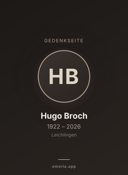 Gedenkportrait von Hugo Broch