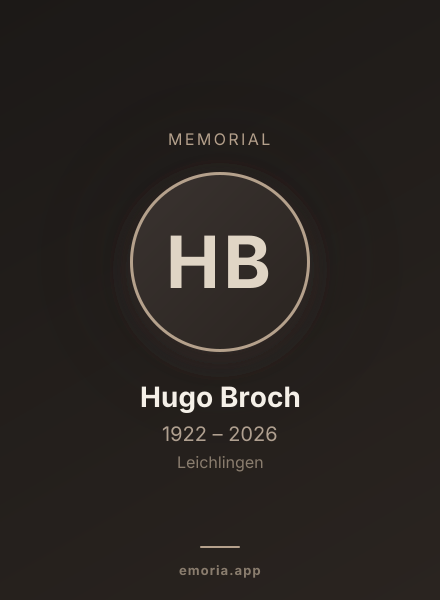 Memorial portrait of Hugo Broch