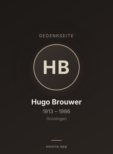 Gedenkportrait von Hugo Brouwer