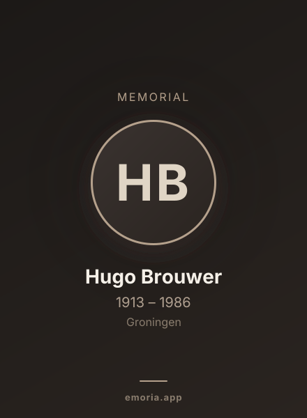 Memorial portrait of Hugo Brouwer
