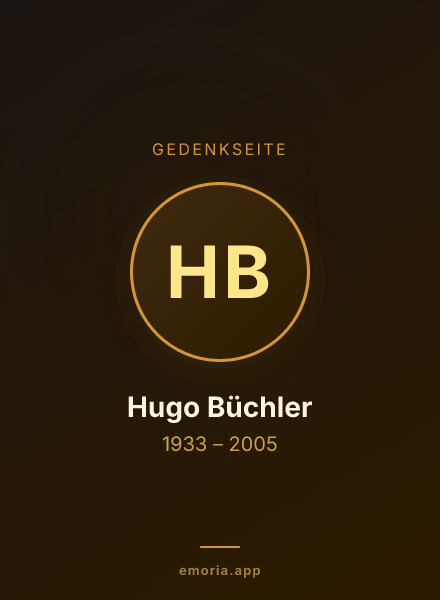 Gedenkportrait von Hugo Büchler
