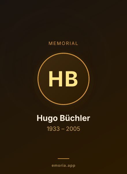 Memorial portrait of Hugo Büchler