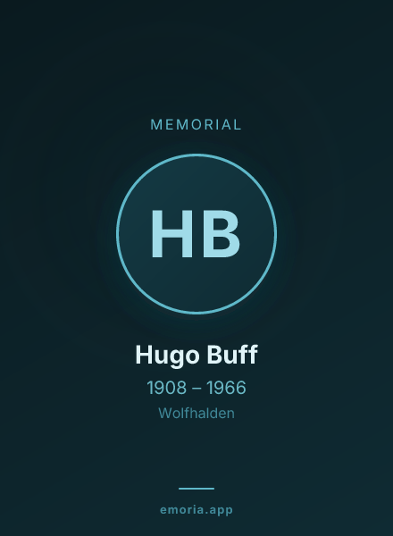 Memorial portrait of Hugo Buff