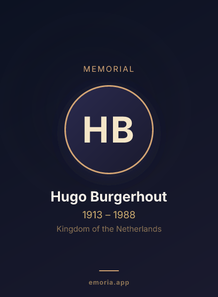 Memorial portrait of Hugo Burgerhout