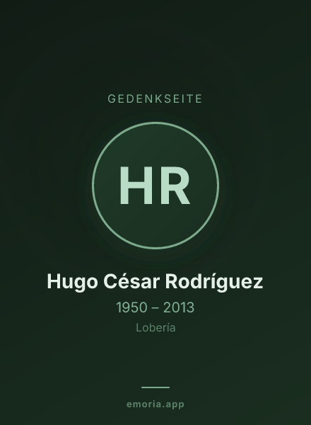 Gedenkportrait von Hugo César Rodríguez