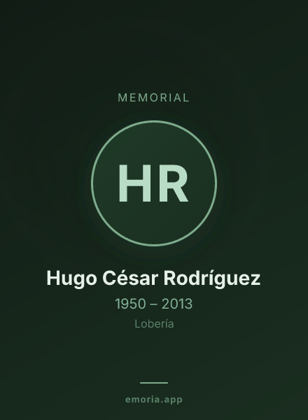Memorial portrait of Hugo César Rodríguez