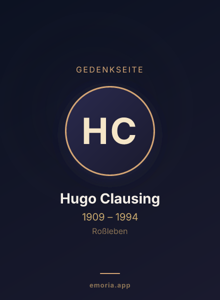 Gedenkportrait von Hugo Clausing