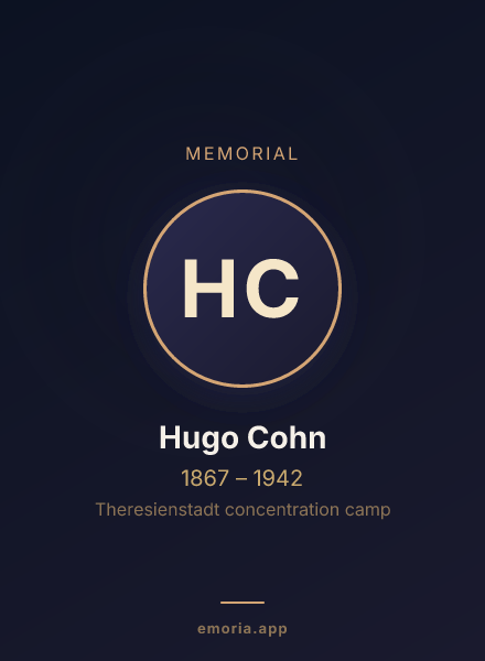 Memorial portrait of Hugo Cohn