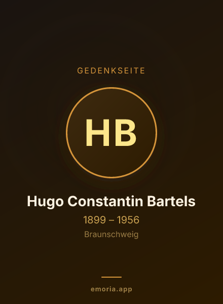 Gedenkportrait von Hugo Constantin Bartels