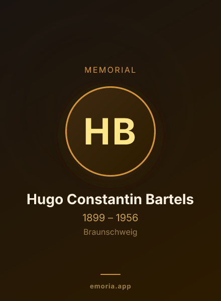 Memorial portrait of Hugo Constantin Bartels