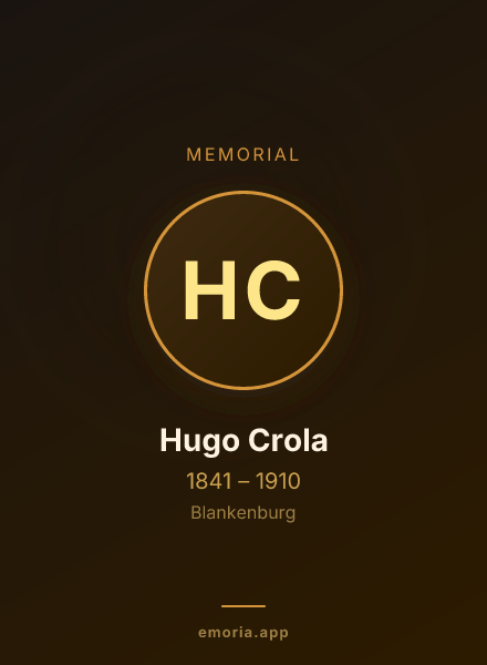 Memorial portrait of Hugo Crola