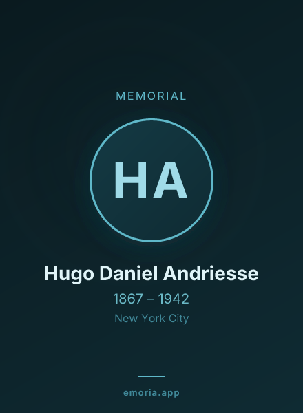 Memorial portrait of Hugo Daniel Andriesse