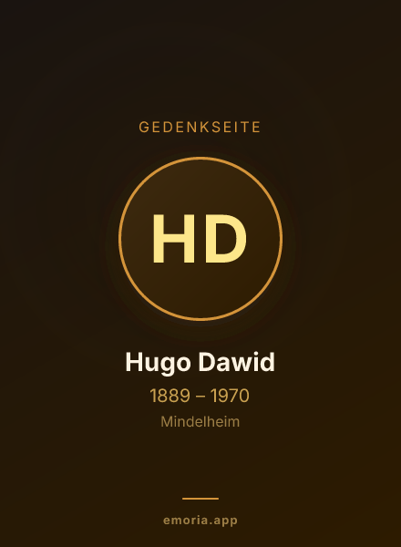 Gedenkportrait von Hugo Dawid