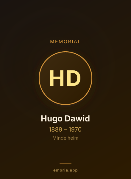 Memorial portrait of Hugo Dawid