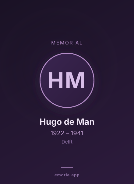 Memorial portrait of Hugo de Man
