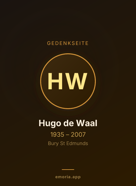 Gedenkportrait von Hugo de Waal