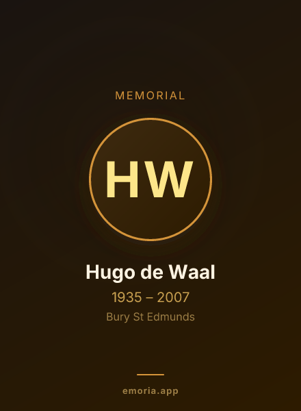 Memorial portrait of Hugo de Waal