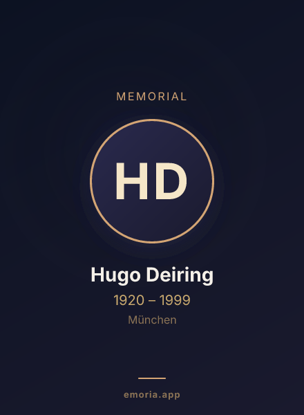 Memorial portrait of Hugo Deiring