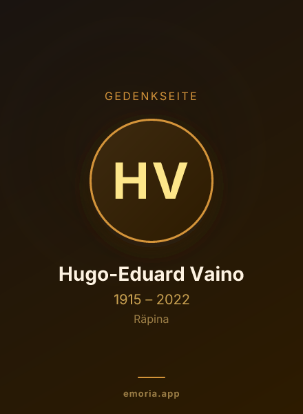 Gedenkportrait von Hugo-Eduard Vaino
