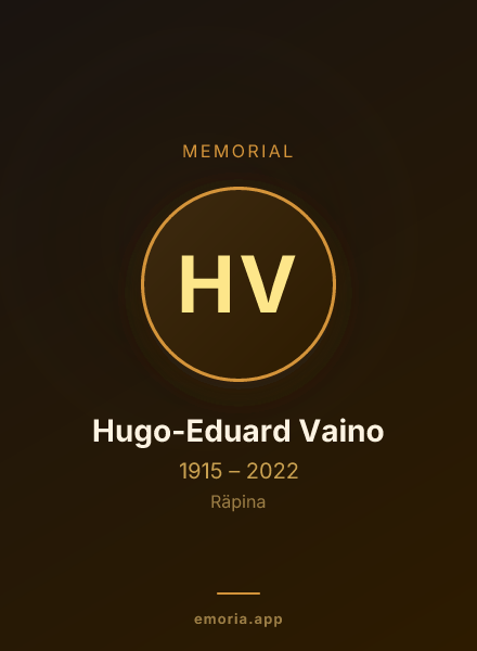 Memorial portrait of Hugo-Eduard Vaino