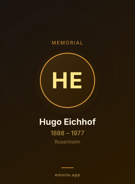 Memorial portrait of Hugo Eichhof