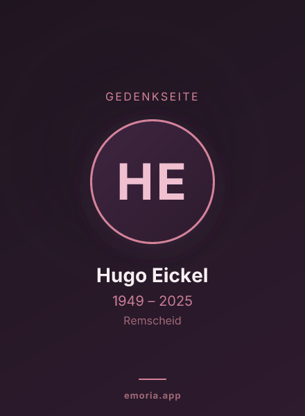 Gedenkportrait von Hugo Eickel