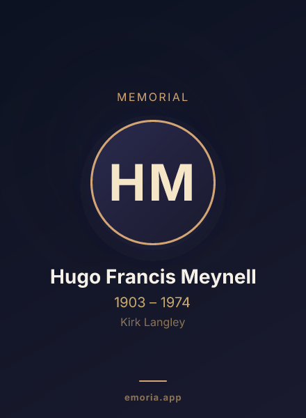 Memorial portrait of Hugo Francis Meynell