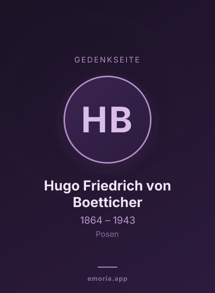 Gedenkportrait von Hugo Friedrich von Boetticher