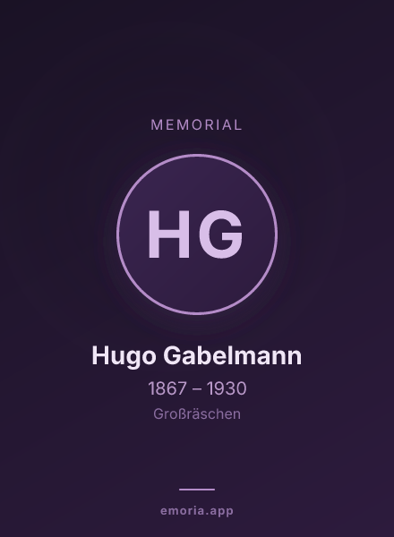 Memorial portrait of Hugo Gabelmann