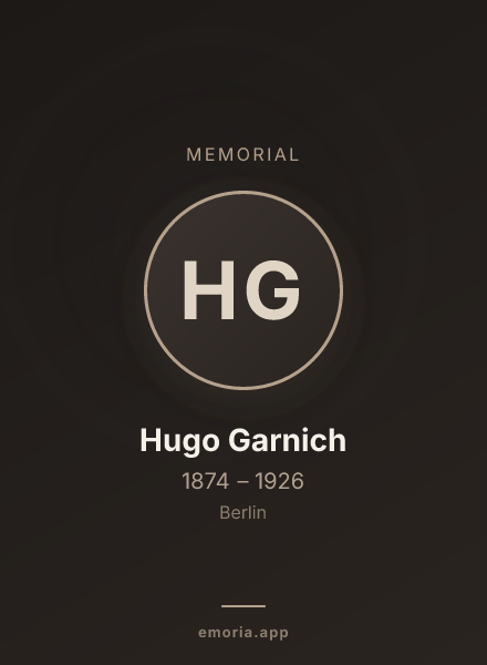 Memorial portrait of Hugo Garnich