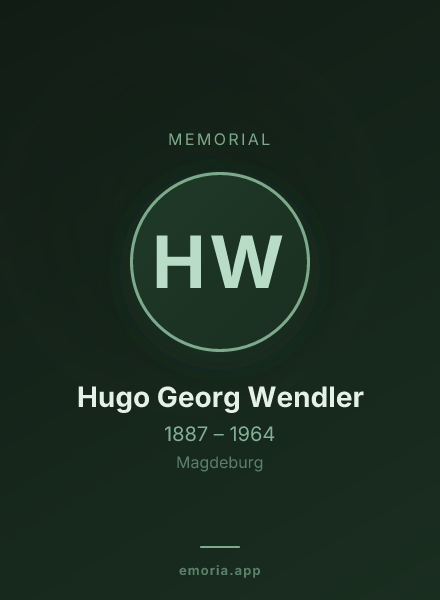 Memorial portrait of Hugo Georg Wendler