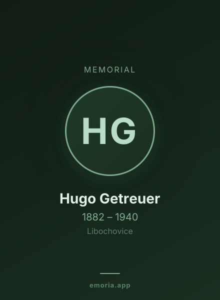 Memorial portrait of Hugo Getreuer