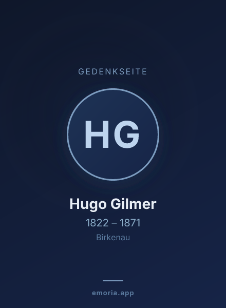 Gedenkportrait von Hugo Gilmer