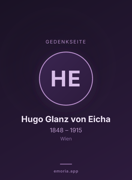 Gedenkportrait von Hugo Glanz von Eicha