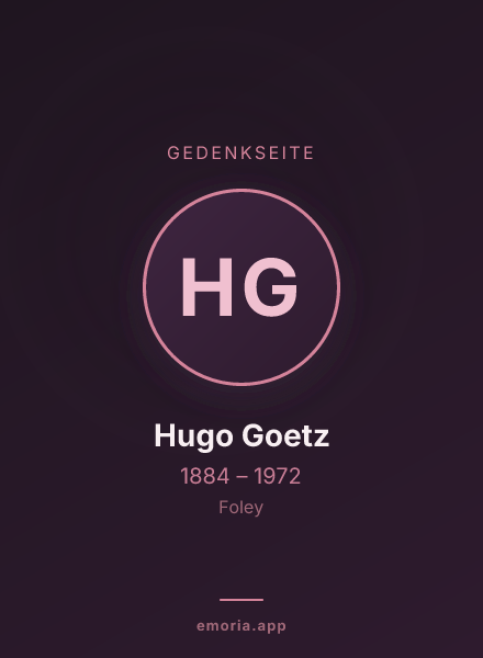 Gedenkportrait von Hugo Goetz