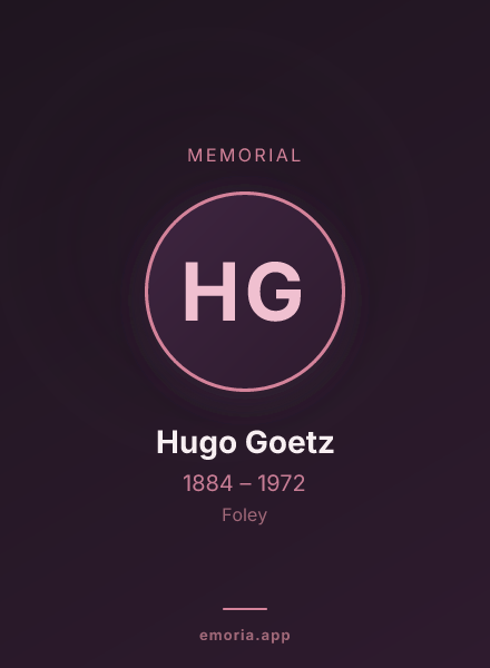 Memorial portrait of Hugo Goetz