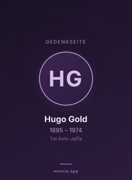 Gedenkportrait von Hugo Gold