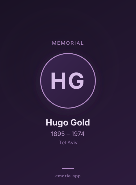 Memorial portrait of Hugo Gold