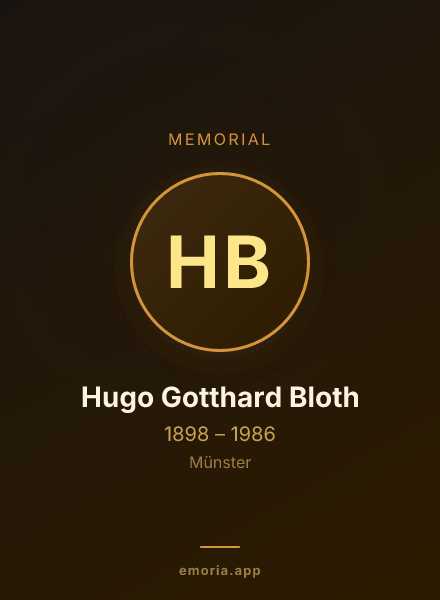 Memorial portrait of Hugo Gotthard Bloth