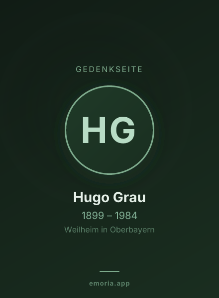 Gedenkportrait von Hugo Grau