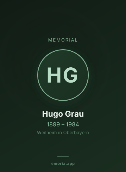 Memorial portrait of Hugo Grau