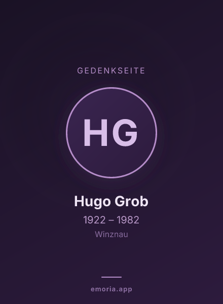 Gedenkportrait von Hugo Grob