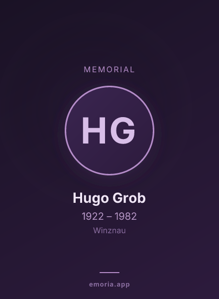 Memorial portrait of Hugo Grob